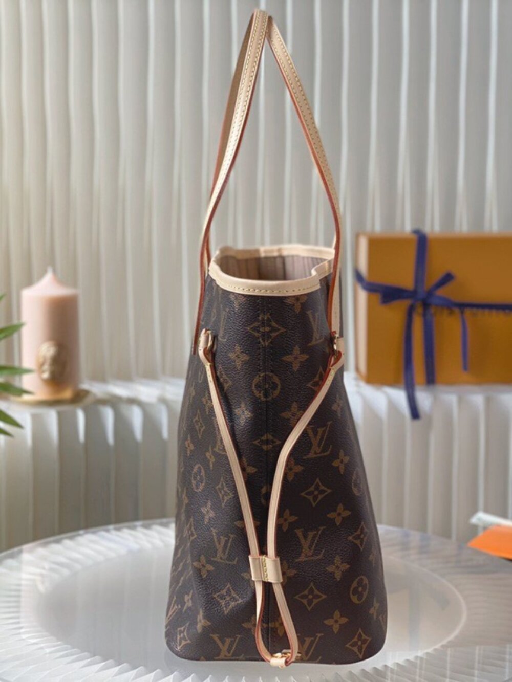 🌸 Louis Vuitton Neverfull MM Monogram Beige - Picture 5 of 10